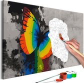 Doe-het-zelf op canvas schilderen - Colourful Butterfly.