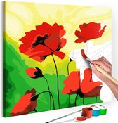 Doe-het-zelf op canvas schilderen - Poppies.