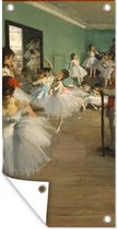 Tuinposter De balletklas - Schilderij van Edgar Degas - 30x60 cm - Tuindoek - Buitenposter