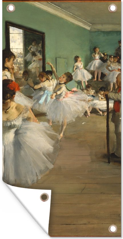 Affiche de jardin La classe de ballet - Peinture d' Edgar Degas - 30x60 cm - Toile jardin - Affiche extérieure