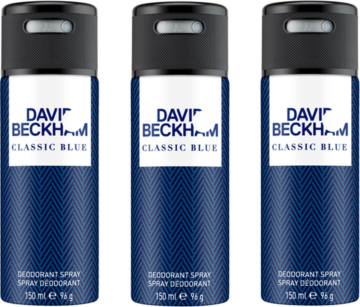 David Beckham - Classic Blue Deodorant Spray 3 x 150 ml