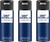 David Beckham - Classic Blue Deodorant Spray 3 x 150 ml