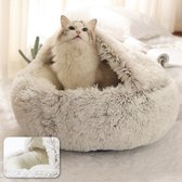 Meows Kattenmand - Katten Nestje - Rond Dieren Bed -  Zacht En Comfortabel - Huisdieren - Pluche - 50x50 cm - Coffee
