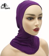MJ Sports Premium Sports Hijab Paars - Sport Hoofddoek - Hoofdband - Haarband - Dames - Vrouwen - Schouderlengte - One Size