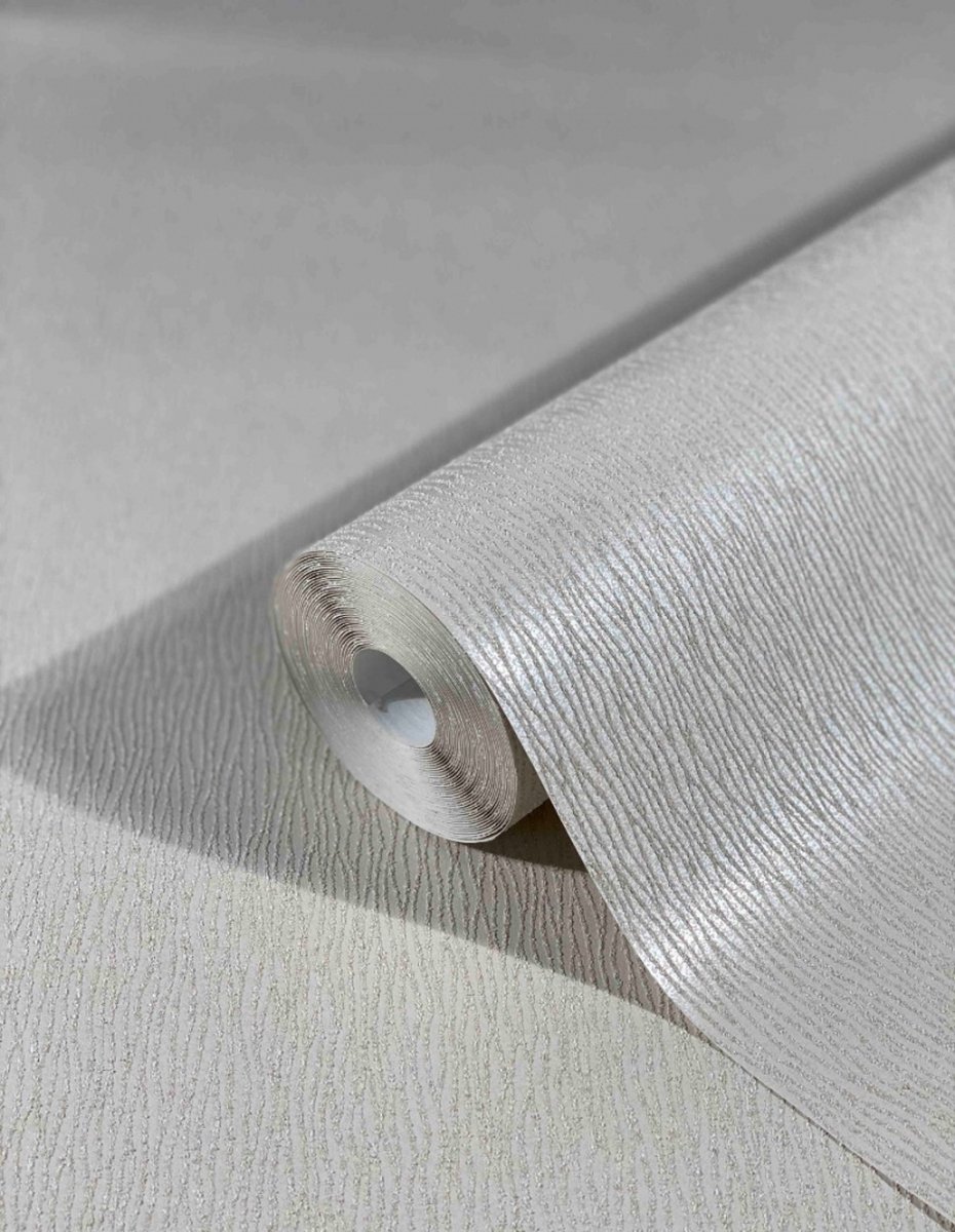 Behang - Golvende Lijnen - Zandkorrel structuur - Beige - Scandinavisch - Vliesbehang - Woonkamer Slaapkamer - 0,53 x 10,05 M - Dune