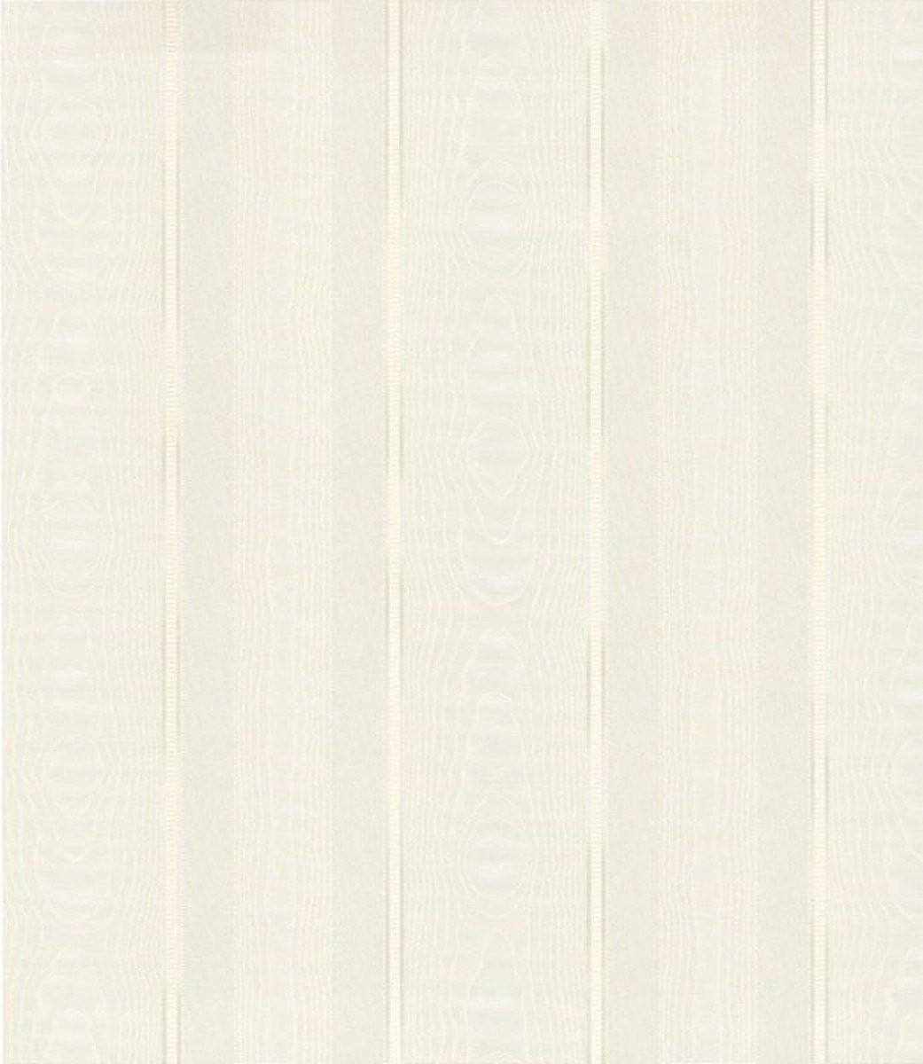Behang - Strepen - Muurdecoratie - Vliesbehang - Topchic - Gebroken Wit - 0,53 x 10,05 m.