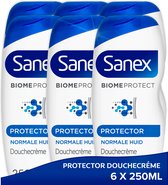 Bol.com Sanex BiomeProtect Dermo Protector Douchegel - 6 x 250ml - Voordeelverpakking aanbieding