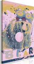 Schilderij - Teddy Bear and Balloon (1 Part) Vertical.