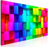 Schilderij - Colourful Cubes (1 Part) Narrow.