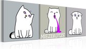 Schilderij - Miezekotze: Cat Trio.