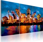 Schilderij - Mad city - triptych.