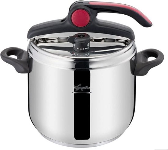 Lagostina Preziosa Lagoeasy'Up Snelkookpan 7 Liter - RVS 18/10 Met Eén-Hand Bediening