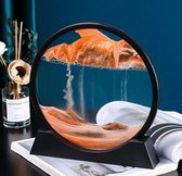Valentijn cadeau Zandloper bewegende zandkunst sand art in glas Zilverbeton