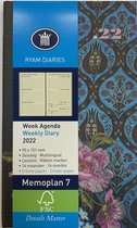 Ryam - Zakagenda - Memoplan 7 - 2022 - Folklore Blauw - Week per 2 pagina's - 9,5x16cm