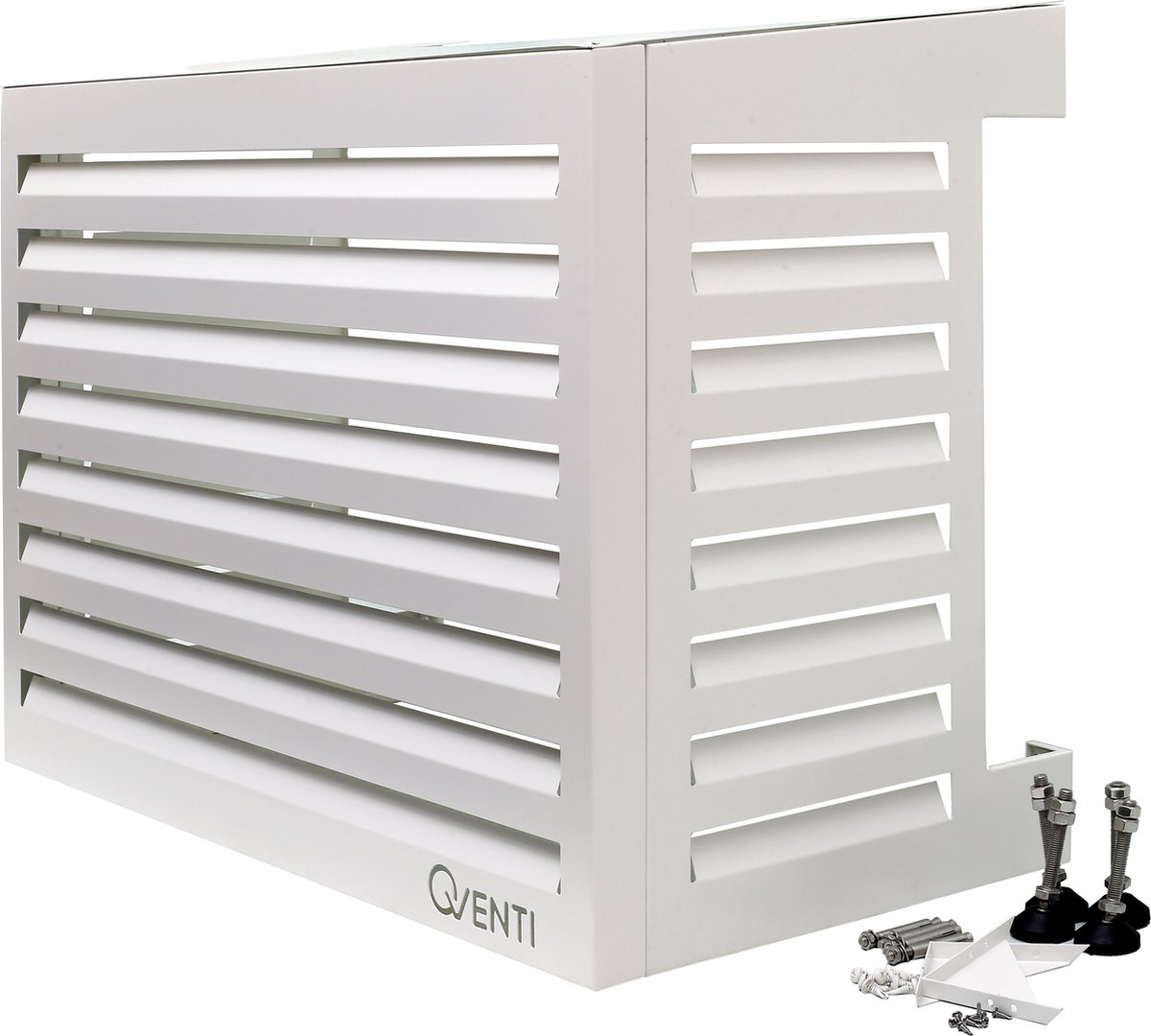 QVENTI - airco & warmtepomp buitenunit omkasting – 100 x 75 x 50cm - Wit – OUD MODEL