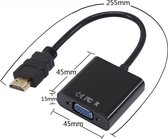 Universele HDMI Naar VGA Adapter Converter - Met 3.5MM Jack Aux- Analoog Naar Digitaal Video Omvormer - Male To Female - 1080P Full HD - Zwart