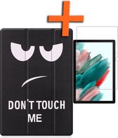 Hoes Geschikt voor Samsung Galaxy Tab A8 Hoes Tri-fold Tablet Hoesje Case Met Screenprotector - Hoesje Geschikt voor Samsung Tab A8 Hoesje Hardcover Bookcase - Don't Touch Me