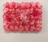 Flower Wall- Bloemen Schilderij- Kunstbloemen aan de wand- Roze