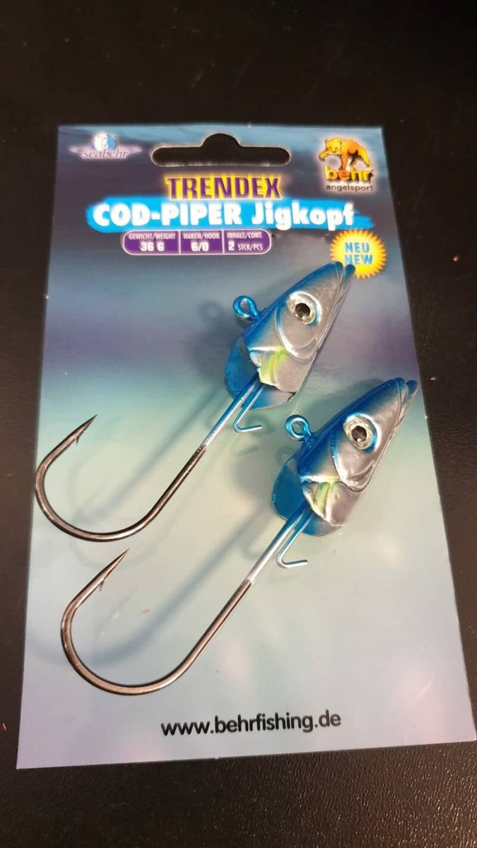 SeaBehr Cod-piper jigheads | Haakmaat 6/0 | 36 gram | per twee stuks