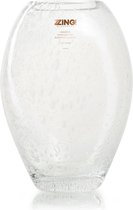 Zzing! Handgemaakte design vaas 'Zack' soda effect h30 d19 cm - Kwaliteit- Transparant/Helder/Doorzichtig glas - Bloemen/Boeket vaas - Decoratie