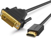 UGREEN DVI-D naar HDMI kabel | Single link | High Speed Cable | 3.96 Gbps | DVI-D naar HDMI | Male to Male | Voor TV - DVD - Laptop - Tablet - PC - Monitor - Beamer | 1 Meter | Zwa
