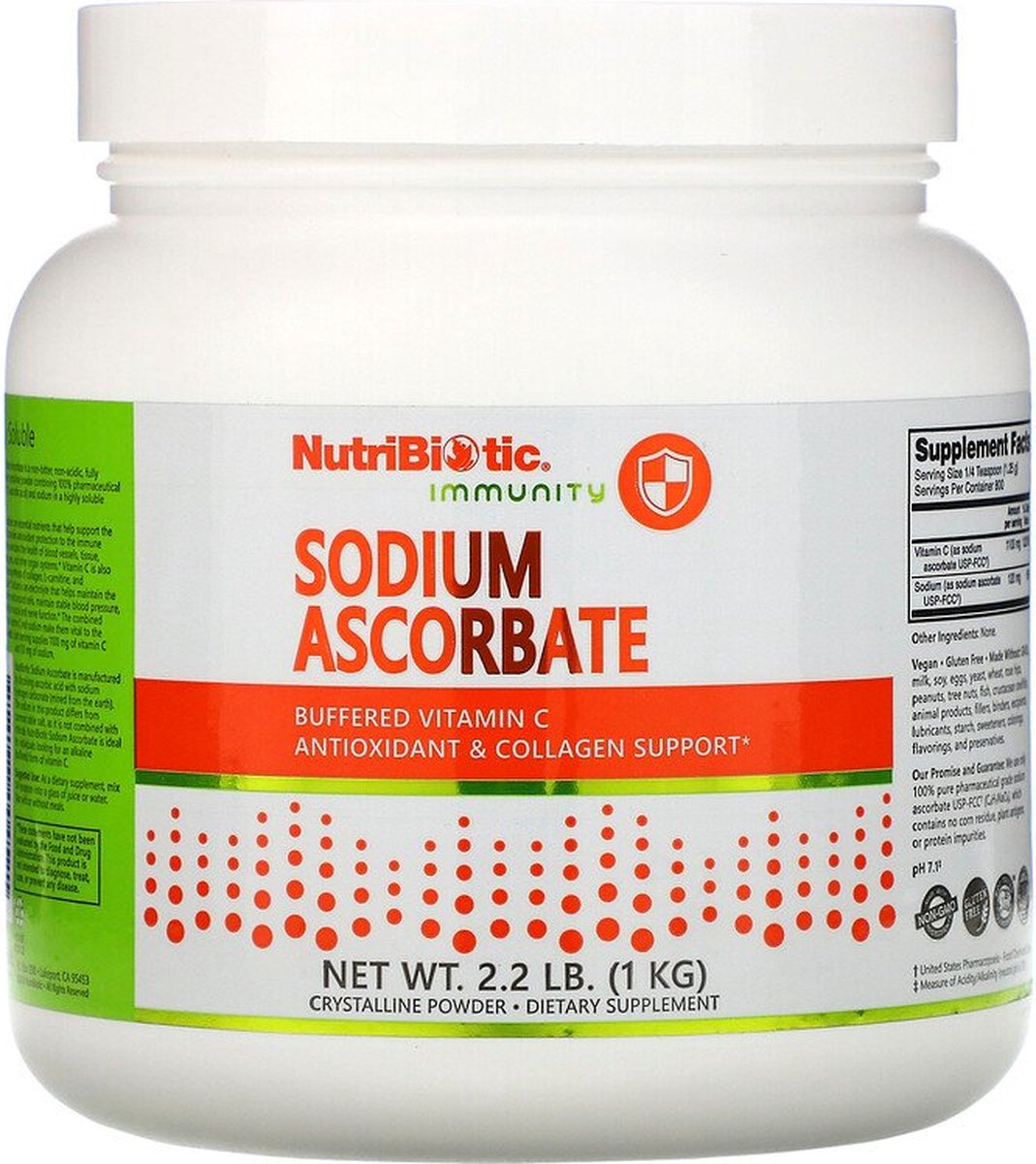 NutriBiotic - Vitamine C Poeder - Ontzuurd - 1000 gram