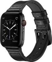 DrPhone LAB1- Lederen Armband - Geschikt voor iOS Horloge 38/40/41mm - Horlogeband - Zwart