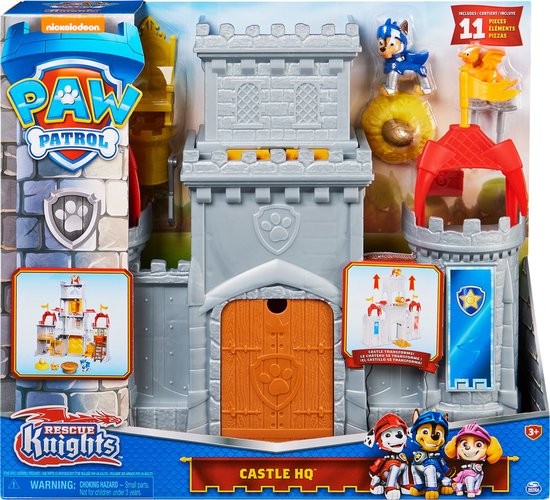 PAW Patrol PAT' PATROUILLE RESCUE KNIGHTS - CHÂTEAU FORT + FIGURINE  CHEVALIER CHASE +... | bol