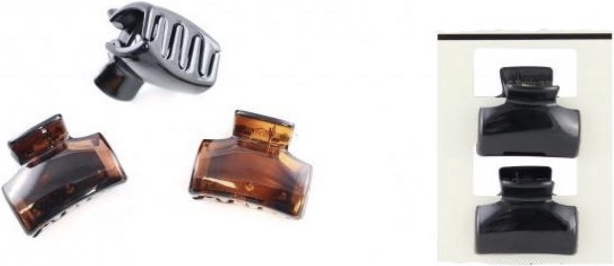 Kleine Haarklemmen - Haarclip - Zwart - 4.2 cm Set 4 Stuks (864)