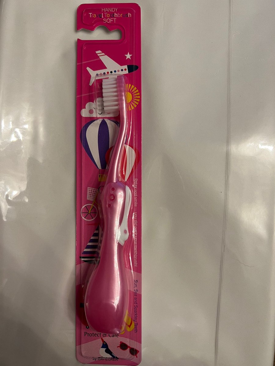 kinder tandenborstel konijn 16 cm inklapbaar 9 cm roze