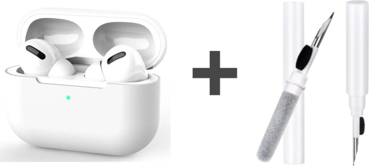 Apple Airpods pro case inclusief schoonmaakset // gekleurde airpods pro case wit met cleaningset // gekleurde softcase // airpods pro hoesje kleur // siliconen hoesje Airpods pro