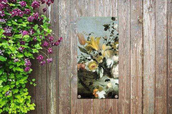 Tableau Baroque Fleurs Vase Par L. Cursore - Reproduction 56x46 Cm