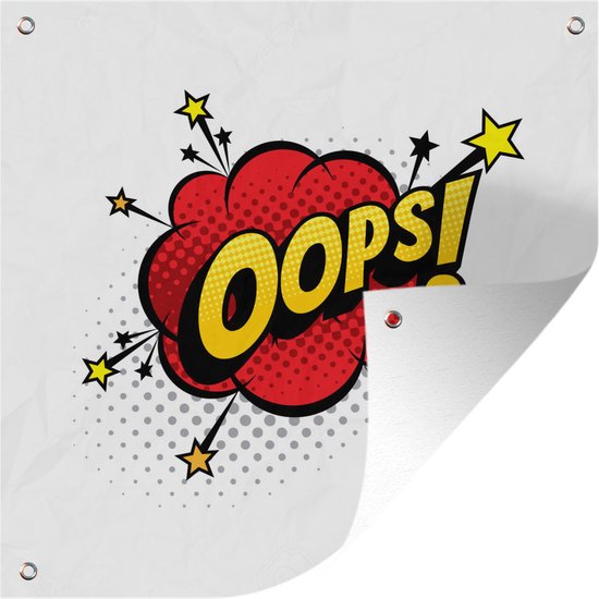 Tuindoek Quotes - 'Oops!' - Spreuken - 100x100 cm