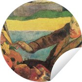 Tuincirkel De zonnebloemenschilder - Schilderij van Vincent van Gogh - 150x150 cm - Ronde Tuinposter - Buiten