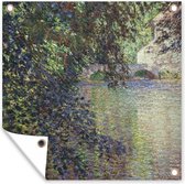 Tuindoek Watermill at Limetz - Schilderij van Claude Monet - 100x100 cm