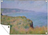 Tuinposter - Tuindoek - Tuinposters buiten - Klif in Pourville - Schilderij van Claude Monet - 120x90 cm - Tuin