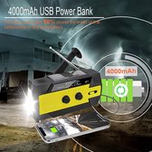 Emergency Solar Hand Crank Radio, 4000mAh Draagbare NOAA Weer Zonneradio's met 1W Zaklamp & Bewegingssensor Leeslamp, SOS-alarm voor thuis en noodgevallen