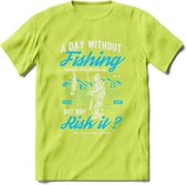 A Day Without Fishing - Vissen T-Shirt | Blauw | Grappig Verjaardag Vis Hobby Cadeau Shirt | Dames - Heren - Unisex | Tshirt Hengelsport Kleding Kado - Groen - M