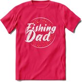Fishing Dad - Vissen T-Shirt | Geel | Grappig Verjaardag Vis Hobby Cadeau Shirt | Dames - Heren - Unisex | Tshirt Hengelsport Kleding Kado - Roze - M
