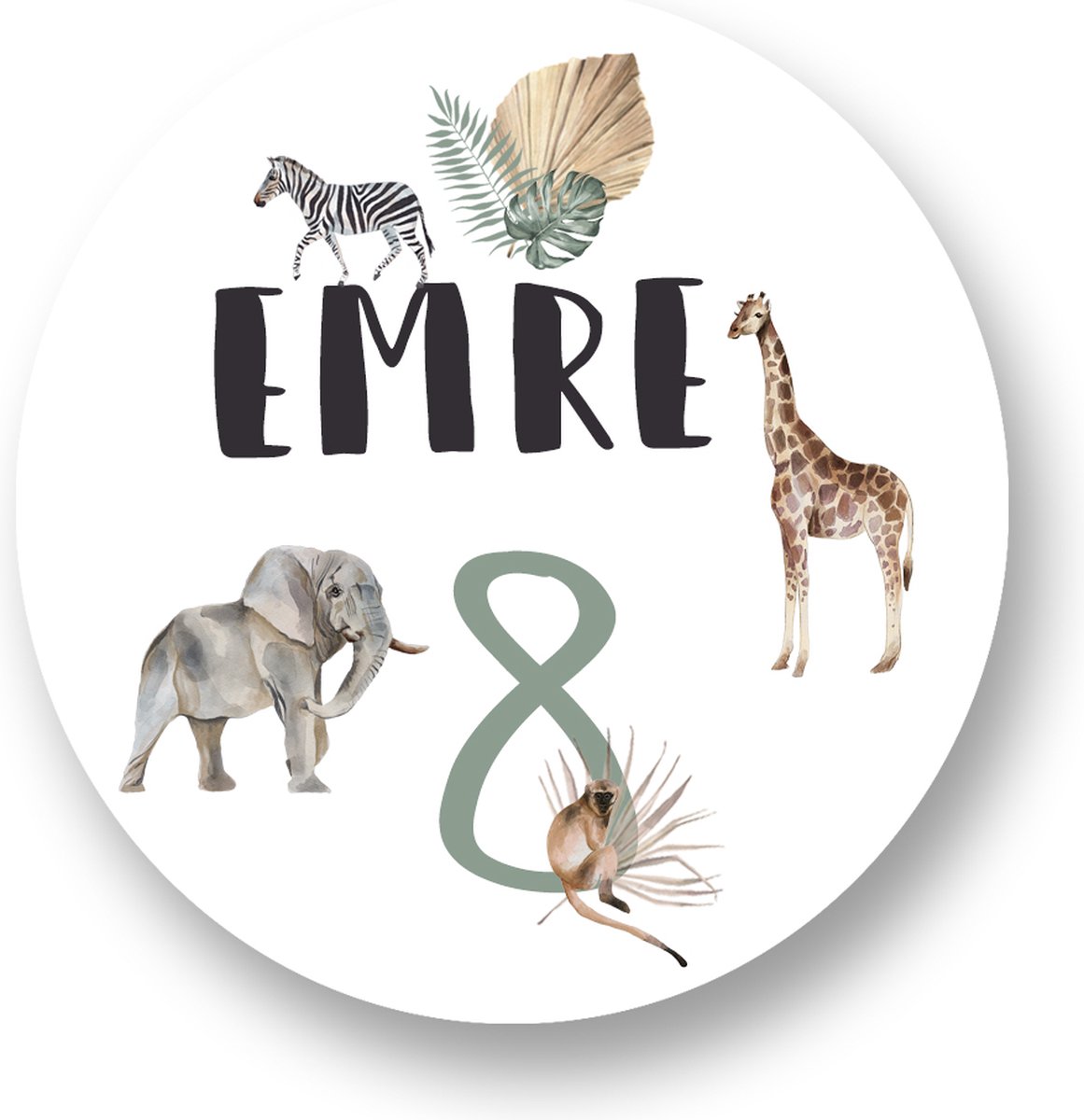 Traktatie Stickers Met Naam en Leeftijd - * Wildlife - Gepersonaliseerd - Sluitstickers - Kinderfeest Traktatie - Uitdelen - Uitdeeltraktatie - Traktatiestickers Pimp Studio