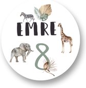 Traktatie stickers met naam en leeftijd * Wildlife