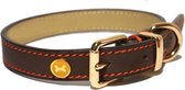 Luxury Leather Halsband Hond Leer Luxe Bruin - 3.8X56-66 CM