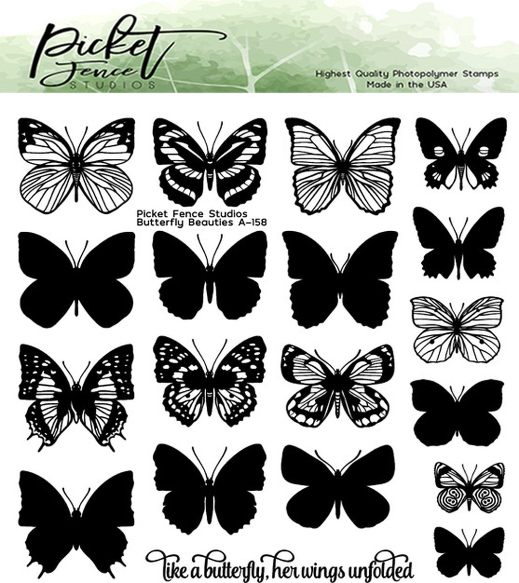 Butterfly Beauties 6x6 Inch Clear Stamps (A-158)