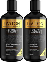 Liviton Keratine & Botox No.3 & No.4 - Keratine Conditioner - Keratine Shampoo - Proteïne Behandeling- Herstelt beschadigd haar - 2x 500 ml