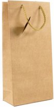 Gift bag - Cadeauzak zonder venster - 2 Wijnflessen - Kraft karton - Naturel - 39x20x8cm - Fairtrade - Sawahasa