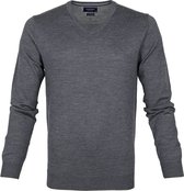 Profuomo - Pullover Merino V-Hals Antra - XXL - Slim-fit