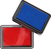 Stempelkussen 2st.  Rood & Blauw - 7,5 x 6 cm