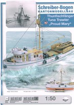 bouwplaat / modelbouw in karton Tonijnvissersvaartuig Proud Mary, schaal 1:50