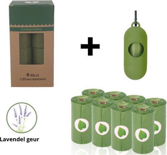 AiTodos® 300 stuks Biologisch Afbreekbare Hondenpoepzakjes, Hondenpoepzakjes, 31 x 23 cm, Draagbaar, Maïszetmeel PET-Materiaal, Duurzaam, Groen (20 Rollen, 15 stuks per Rol