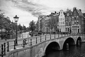 Canvas Amsterdam 3 - Zwart wit - 60x40cm